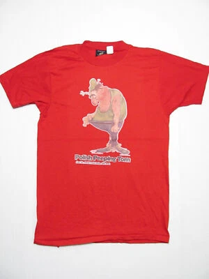 Camiseta suave vintage POLISH PEEPING TOM DIBUJOS ANIMADOS AÑOS 80 NUEVA DEADSTOCK NOS 50/50 S Foto 1 de 4