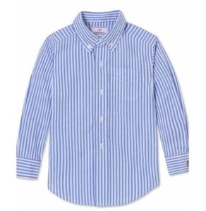 Camisa CLÁSICA PREP Owen Cuello Abotonado L/S Rayas - Azul - Nueva con Etiquetas Niños 10 - Imagen 1 de 2