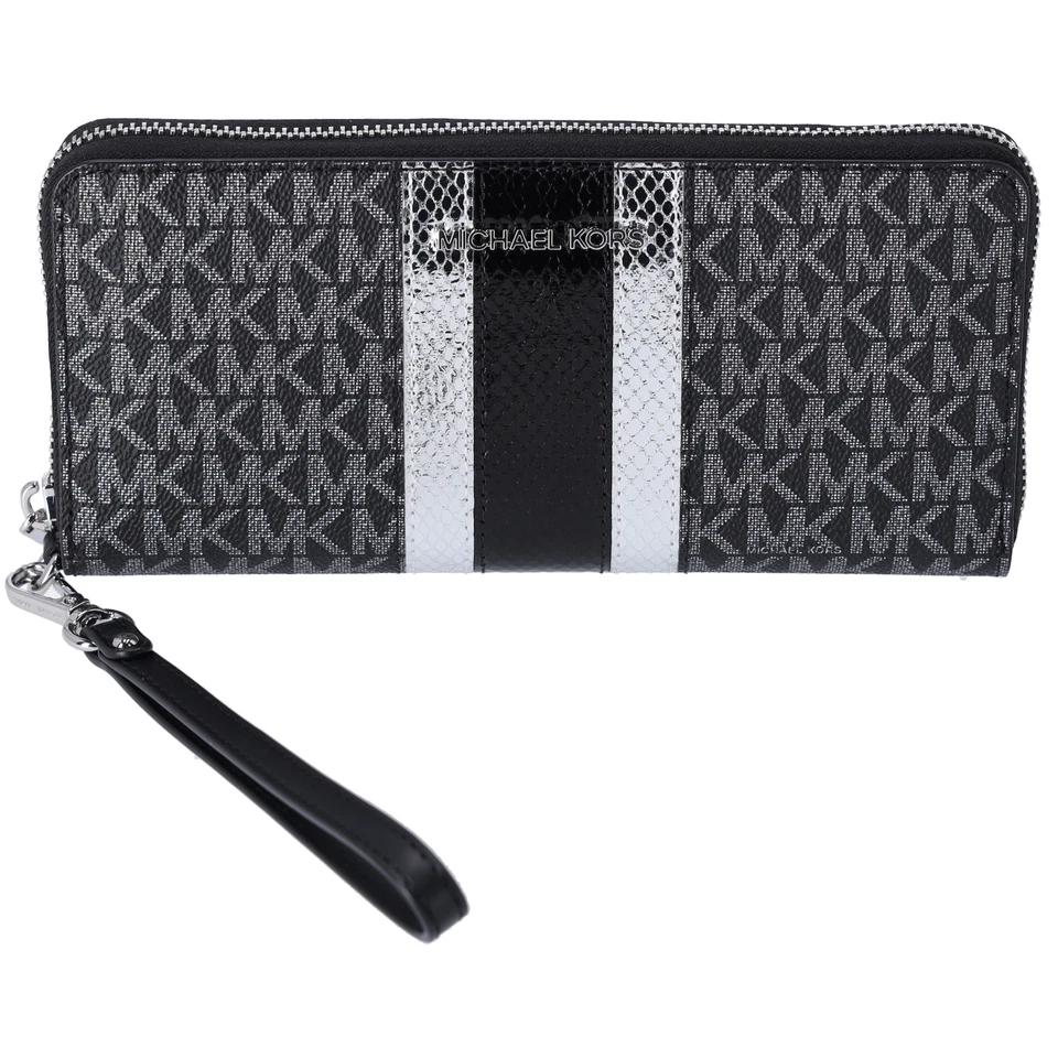 Cartera Continental Grande Michael Kors Jet Set MK Raya Central Negra Multi Foto 1 de 3