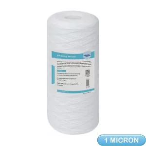 Filtro acqua sedimenti ferita fili 1 micron 10"" x 4,5"" per tutta la casa per blu grande - Foto 1 di 11