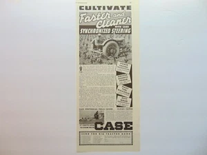 CASE TRACTOR 1938 dirección sincronizada cultivar anuncio impreso vintage más rápido - Imagen 1 de 1