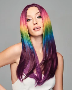 PARTY ALL NIGHT Wig by HAIRDO, Rainbow Wig! Lace Front, Center Mono Part - Picture 1 of 10