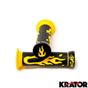 Sportbike Street Bike Motorcycle Racing Yellow Comfort Gel Hand Grips 7/8" Inch - Picture 1 of 3