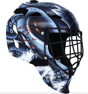Philipp Grubauer Autographed "Release The Kraken" Replica Goalie Mask Fanatics - Picture 1 of 3