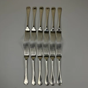 Set Of 12 Electro Plated Silver Dinner Forks Very Rare Unidentifiable Maker Mark - Picture 1 of 13