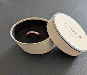 Links of London Rose Gold on Sterling Silver Curved Band Ring, Sz.P, Boxed - Picture 1 of 10
