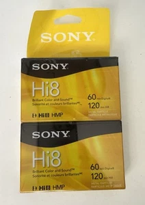 Sony Hi8 HMP Video Tapes - NEW Sealed 2Pack - 60 Min Digital8 / 120 Min Hi8 - Picture 1 of 4