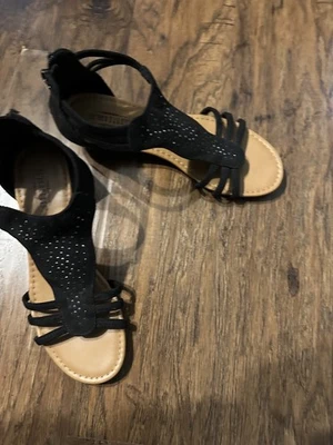 Sandalias de tacón de cuña con tiras negras SEYCHELLES para mujer talla 7 Foto 1 de 4