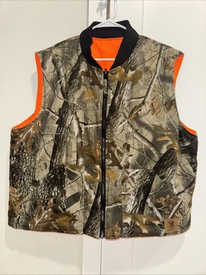 Colete de caça Real Tree Hardwoods tamanho XXL N America clube de caça laranja reversível - Imagem 1 de 4