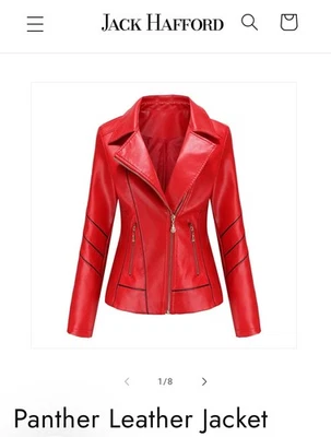 Casaco Jack Hafford Panther Vegano/Faux Vermelho Couro Moto Assimétrico Extra Grande - Imagem 1 de 4