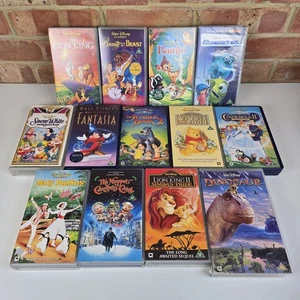 Disney VHS Lot x13 – Lion King, Beauty & The Beast, Bambi, Monsters Inc + More - Picture 1 of 19