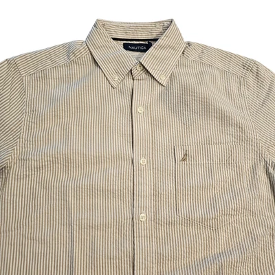 Nautica Men's Seersucker Striped Short Sleeve Shirt Button Up Size Small - Image 1 of 4