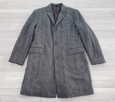 J. Crew Ludlow Gray Herringbone Quilted Lined Wool Overcoat Topcoat Men's 42R - Image 1 of 4