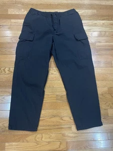 Vans Pants Mens Large Black Cargo Heavy Duty Canvas Skateboarding Elastic Waist - Picture 1 of 9