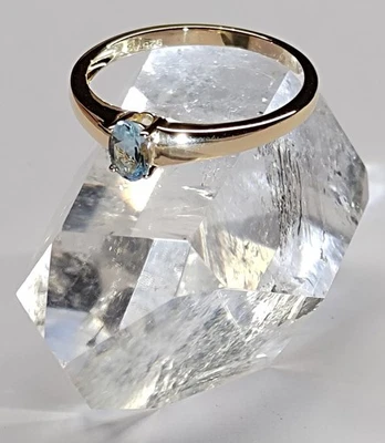 AQUAMARIN RING GR. 21( ca. 66) 925/- SILBER VERGOLDET - Bild 1 von 4