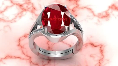 Anillo de piedras preciosas manik rubí natural 7,25 Ratti 6,00 quilates enchapado en plata piedra de nacimiento Foto 1 de 4