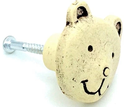 TEDDY BEAR KNOBS 36mm cream stone effect cupboard cabinet door drawer knob (236) - Image 1 of 4