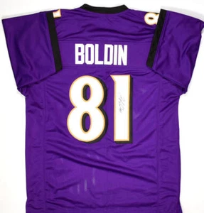 Anquan Boldin Autographed Purple Pro Style Jersey- JSA W *Black - Picture 1 of 8