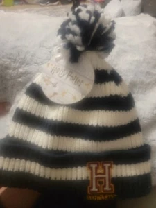 Harry Potter Hogwarts Invierno Tejido Sombrero Gorra Gorro Juvenil OSFM Azul Blanco - Imagen 1 de 4