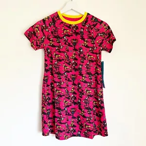 NWT Disney Girls Nightshirt Halloween MickeyMouse Friends Pink Short Sleeve 7/8 - Picture 1 of 7