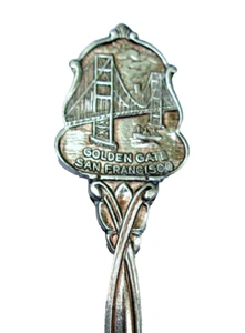 Golden Gate Bridge San Francisco Souvenir Collector Spoon 4.5 in silvertone - Picture 1 of 6