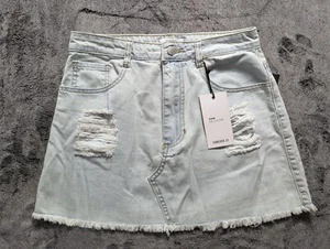 Forever 21 Denim Mini Skirt Junior Women's Size 26 Light Wash - Picture 1 of 8