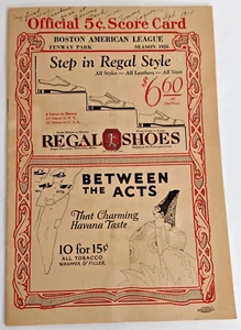 1926 Boston Red Sox Fenway 5¢ Score Card Program, vs. Philadelphia Athletics As - Picture 1 of 24