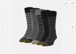 Wentworth Gold Toe Men's Dress Socks Repreve Crew 5 Pck (BLACK/GRAY FITS 6-12.5) - Picture 1 of 3