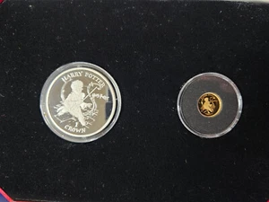 🌟 2001 SILVER 28.28 g .925 AND GOLD 1/25 OZ .999 HARRY POTTER CROWN SET w/Case - Picture 1 of 8