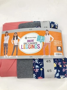 Member’s Mark 3-Pack Girl’s Favorite Leggings UNICORN/GREY/ROSE SAND Choose Size - Picture 1 of 8