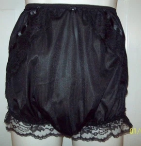 BLACK Nylon Tricot Bloomer SISSY PANTIES * 31-44" Waistband - Picture 1 of 2