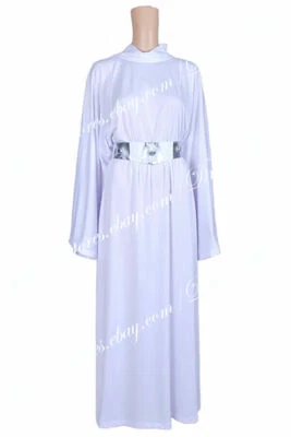 Star Wars Princess Leia Organa Cosplay Costume White Dress Women Outfit - Image 1 of 4