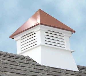 Accentua Teton Vinyl Cupola with Copper Roof, 20 in. Square, 26 in. High  - Picture 1 of 3