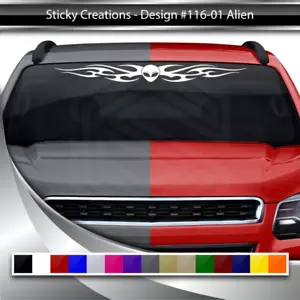 116-01 ALIEN Decal Sticker Windshield Window Vinyl Graphic Banner Tribal Alien - Picture 1 of 3
