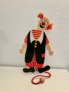 Alter beweglicher Holz -Stand  und Dreh-Clown Design:W. Braun TOP Zustand  - Bild 1 von 13