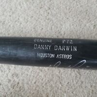 Danny Darwin  Houston Astros Game Used LVS Black Bat Autographed in silver.