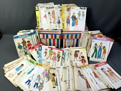 HUGE LOT 77 Vtg 1960s-'70s Sewing Patterns CHILDREN'S CLOTHING boy girl toddler - Image 1 of 4