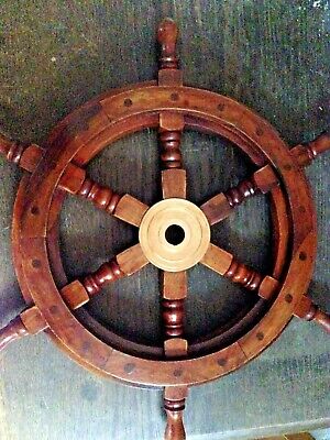 Deco Schiffssteuerrad Messing Und Akazienholz Durchmesser 46cm Maritim Nautik • 34.99€