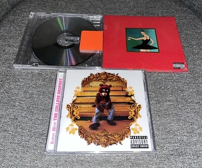 Kanye West 3 CD Lot Yeezus, My Beautiful Dark Twisted Fantasy, College Dropout - Image 1 of 2