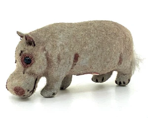 Wagner Kunstlerschutz Hippo 1.5in Toy Figure Putz Label 1970s Small Vtg - Picture 1 of 9