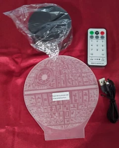 3-D Color Changing Illusion Night Light - Star Wars Death Star with remote - Picture 1 of 1