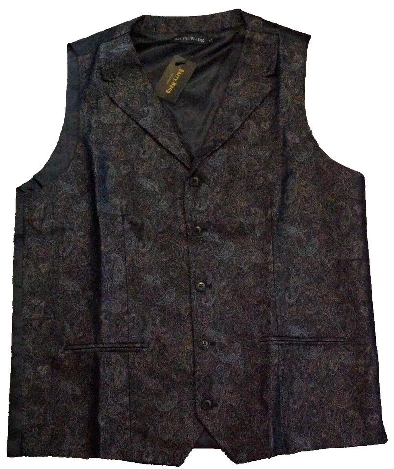 Barry Wang Vest Mens Large Multicolor Paisley Dress Tux Tuxedo Suit Formal NWT - Image 1 of 4