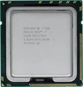 Intel Core i7-950, 3.06GHz, 4 CORES, SOCKET 1366, SLBEN, 8MB CACHE, WORKING 100% - Picture 1 of 2