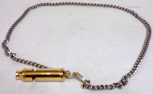 ROMO Shiny Gold Dog Whistle Made In Germany With Sturdy Stainless Steel Chain - Picture 1 of 3