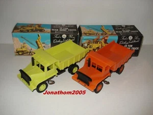 LOT DE 2 TUDOR ROSE CAMION EUCLID 15 TON REAR DUMP TRUCK ORANGE & JAUNE - Picture 1 of 8