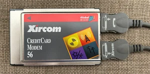 XIRCOM CREDIT CARD LAPTOP MODEM 56K PCMCIA CM-56G w/t Dongle Cables - Picture 1 of 3