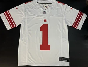 Maglia Grande Malik Nabers #1 Vapor FUSE Bianca Qualità Elite New York Giants - Foto 1 di 12