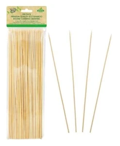 100pcs ECO Round Skewers BBQ Kebab Meat Satay Stick Bamboo Wooden Catering 30cm - Picture 1 of 1