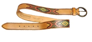 Vintage Mossimo Supply Genuine Leather Southwest Aztec Western Rodeo Belt Sz XL - Picture 1 of 10