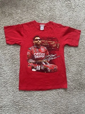 Camiseta Tony Stewart NASCAR Haas Racing #14 2 caras gráfica coche para hombre talla pequeña Foto 1 de 4